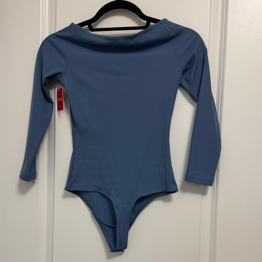 SPANX Blue Long Sleeve Bodysuit XS - NWT - Picture 4 of 8